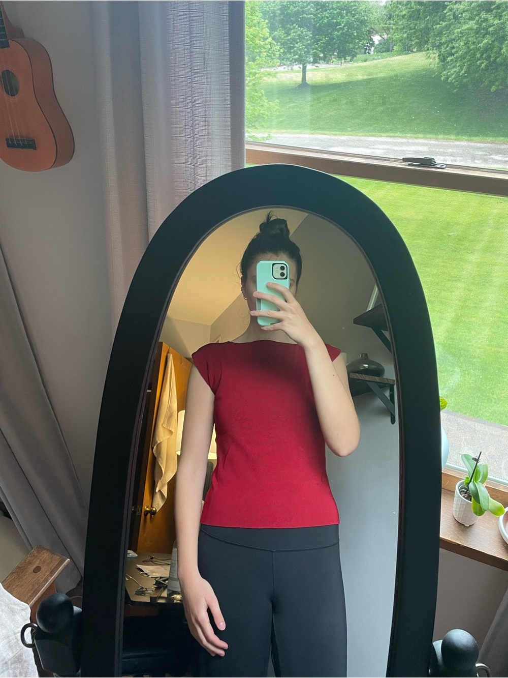 Vintage Kathie Lee Collection Red Cap-Sleeve Knit Top
